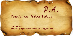 Pagács Antonietta névjegykártya